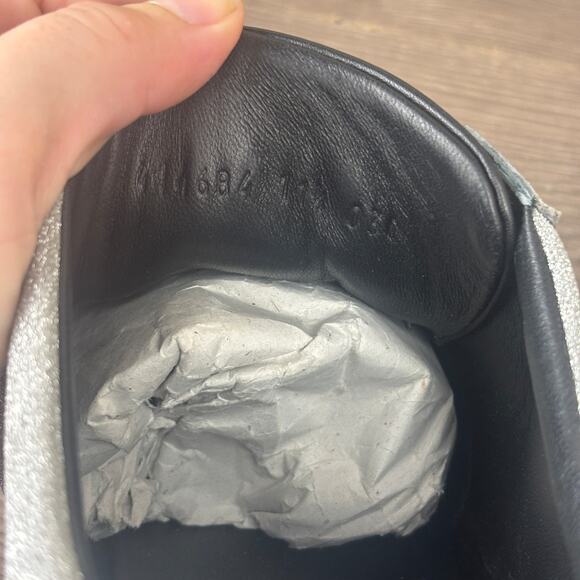 GUCCI 414684 Bambi Web Glitter Stud Silver Sneakers Men's 11.5 Low Top Shoes - Picture 13 of 16